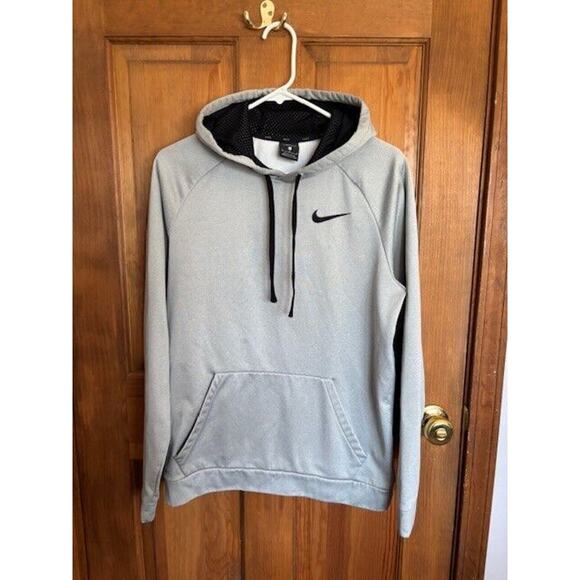 Nike DRI-FIT Light Gray M Hooded Sweatshirt 100% Polyester - Picture 1 of 3